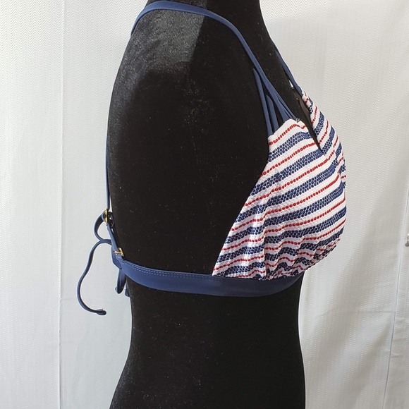 Xhilaration Red, White, and Blue Dot Bikini Top - Picture 2 of 6